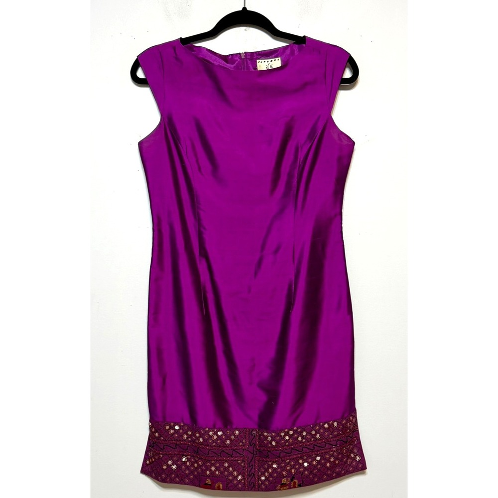 Vintage Ice Old Money‎ Glam Cocktail 100% Silk Dress Womens 4P Indie Eveningwear